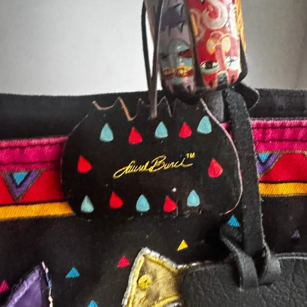 Laurel Burch Sun N Sand Three Cats Beach Bag Large Two Handle Shoulder Tote